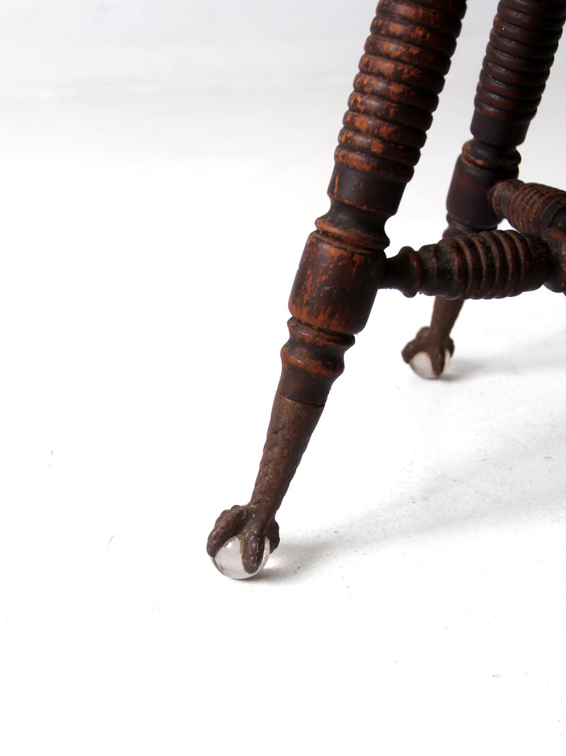 antique claw and ball foot piano stool