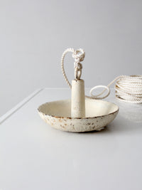 vintage cast iron mushroom boat anchor with rope