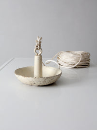 vintage cast iron mushroom boat anchor with rope