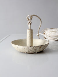 vintage cast iron mushroom boat anchor with rope