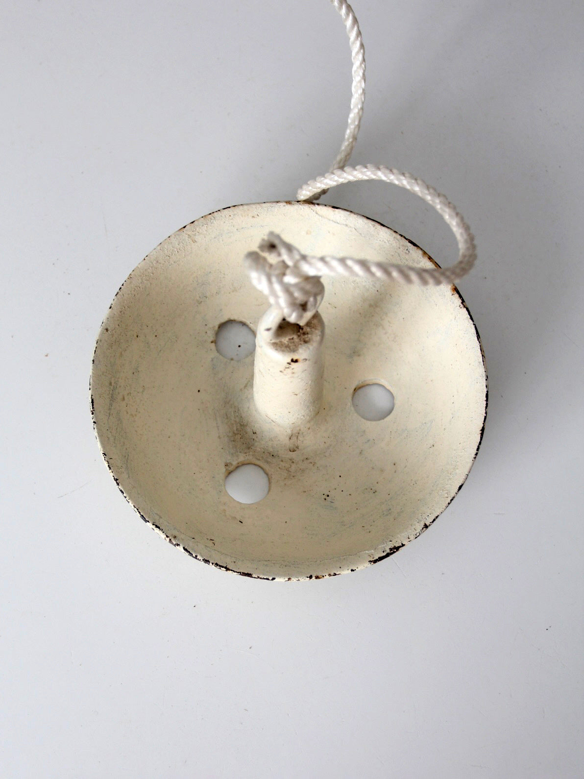 vintage cast iron mushroom boat anchor with rope