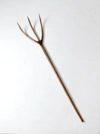 antique primitive wooden hay fork