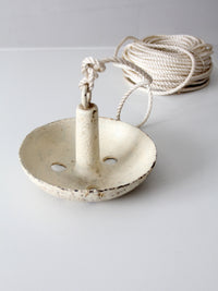 vintage cast iron mushroom boat anchor with rope