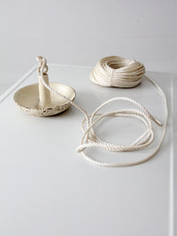 vintage cast iron mushroom boat anchor with rope