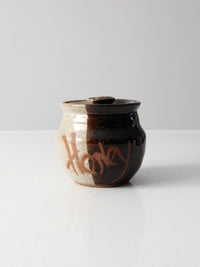 vintage 70s studio pottery honey pot