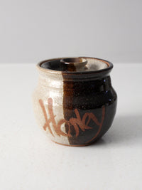 vintage 70s studio pottery honey pot
