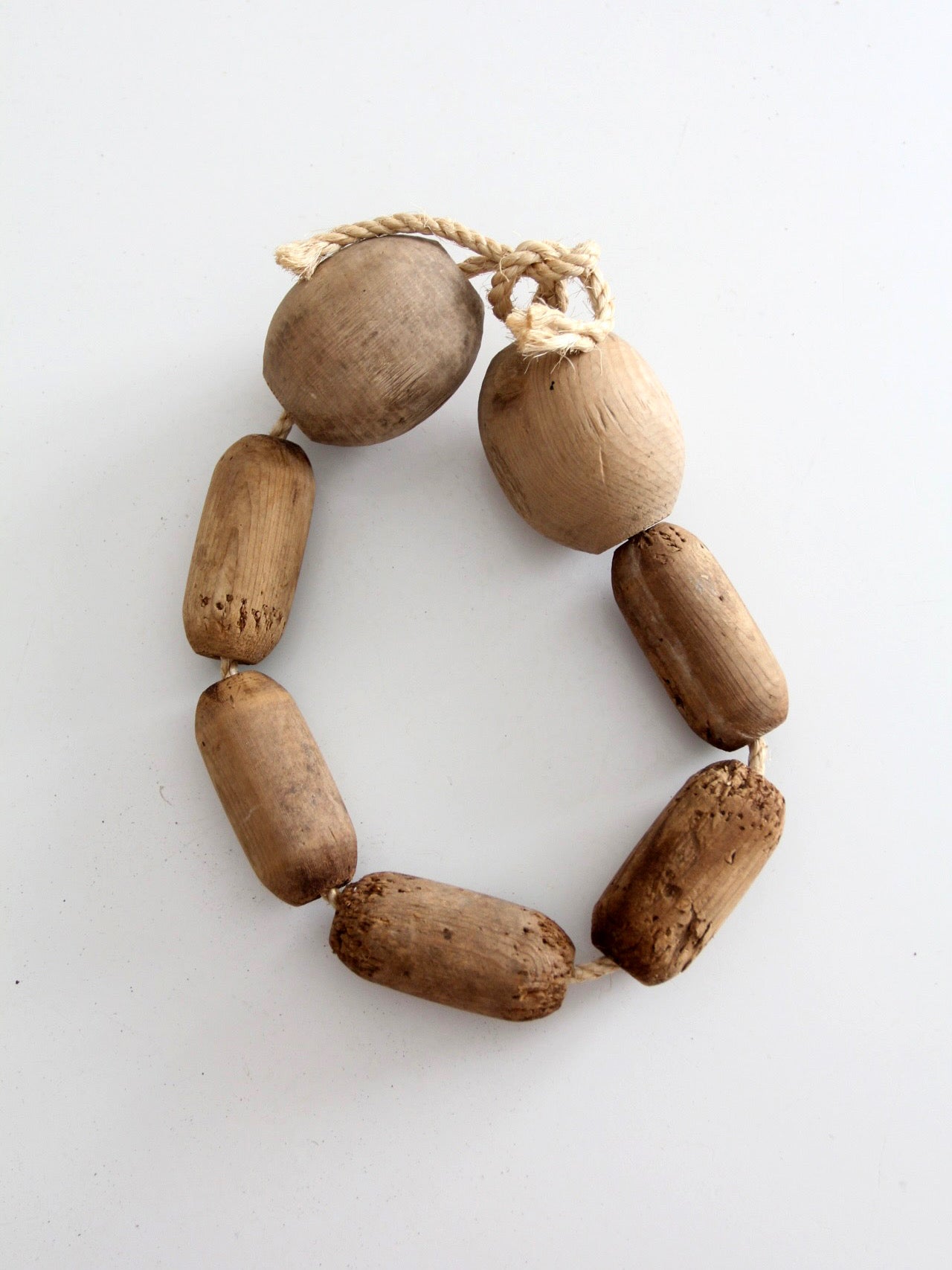 vintage wooden fishing net floats