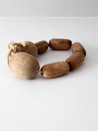 vintage wooden fishing net floats