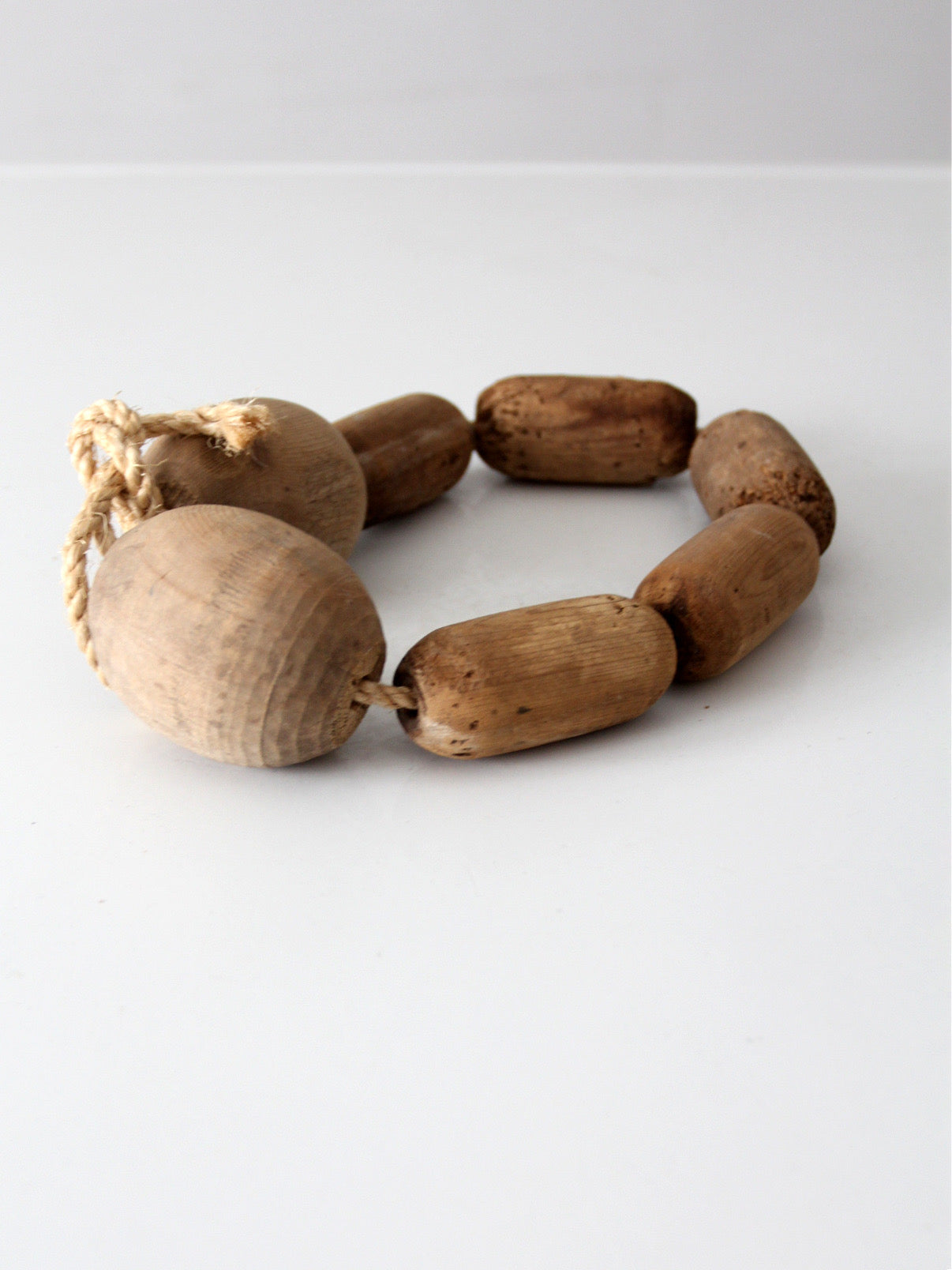 vintage wooden fishing net floats