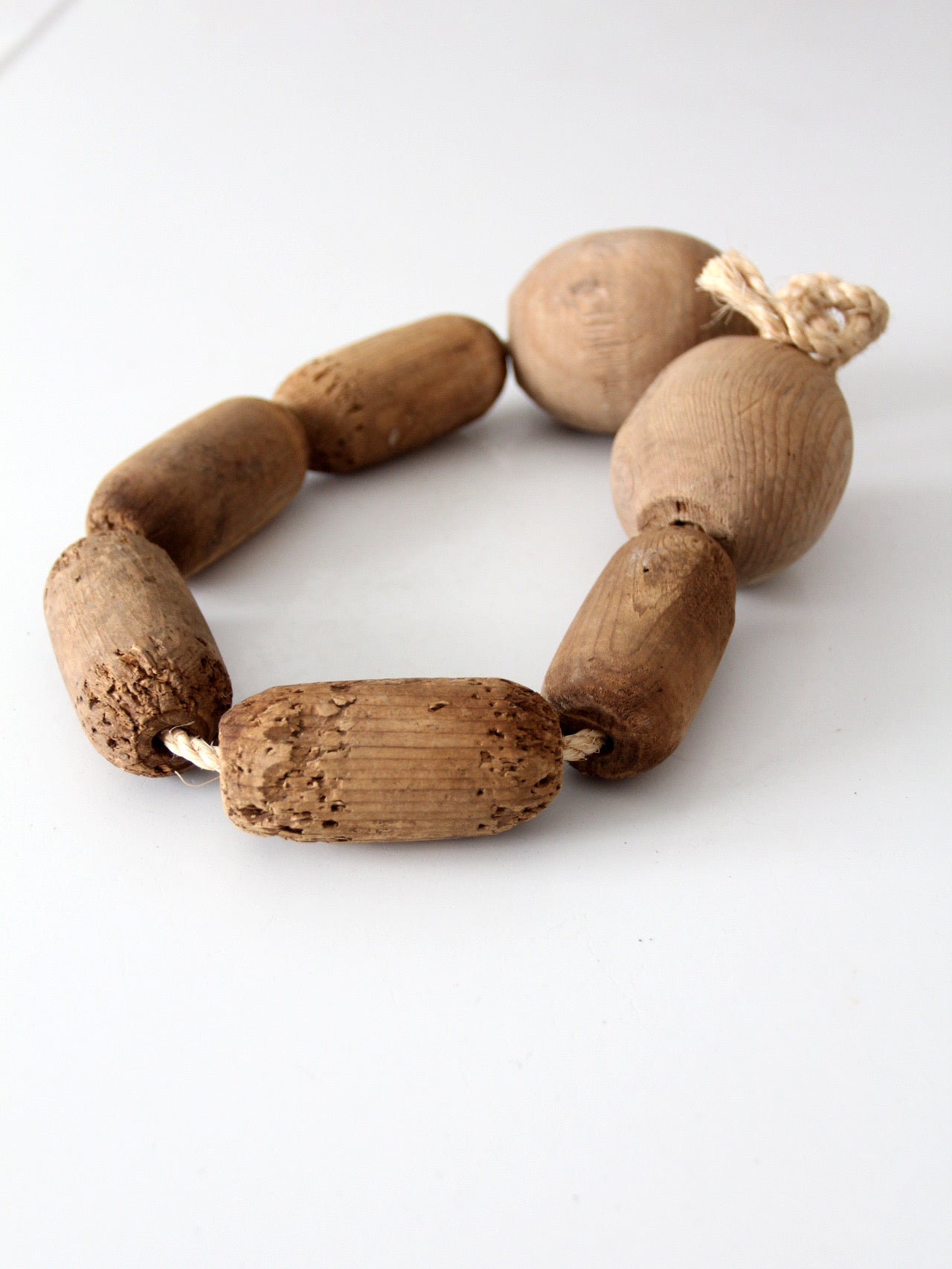 vintage wooden fishing net floats
