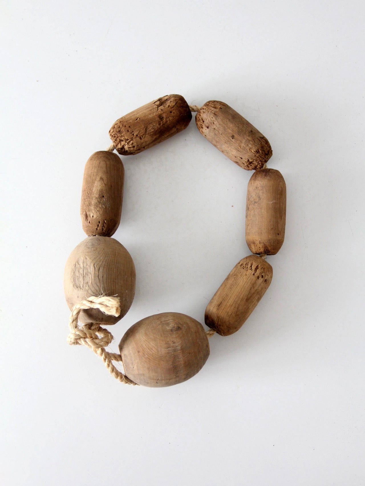 vintage wooden fishing net floats