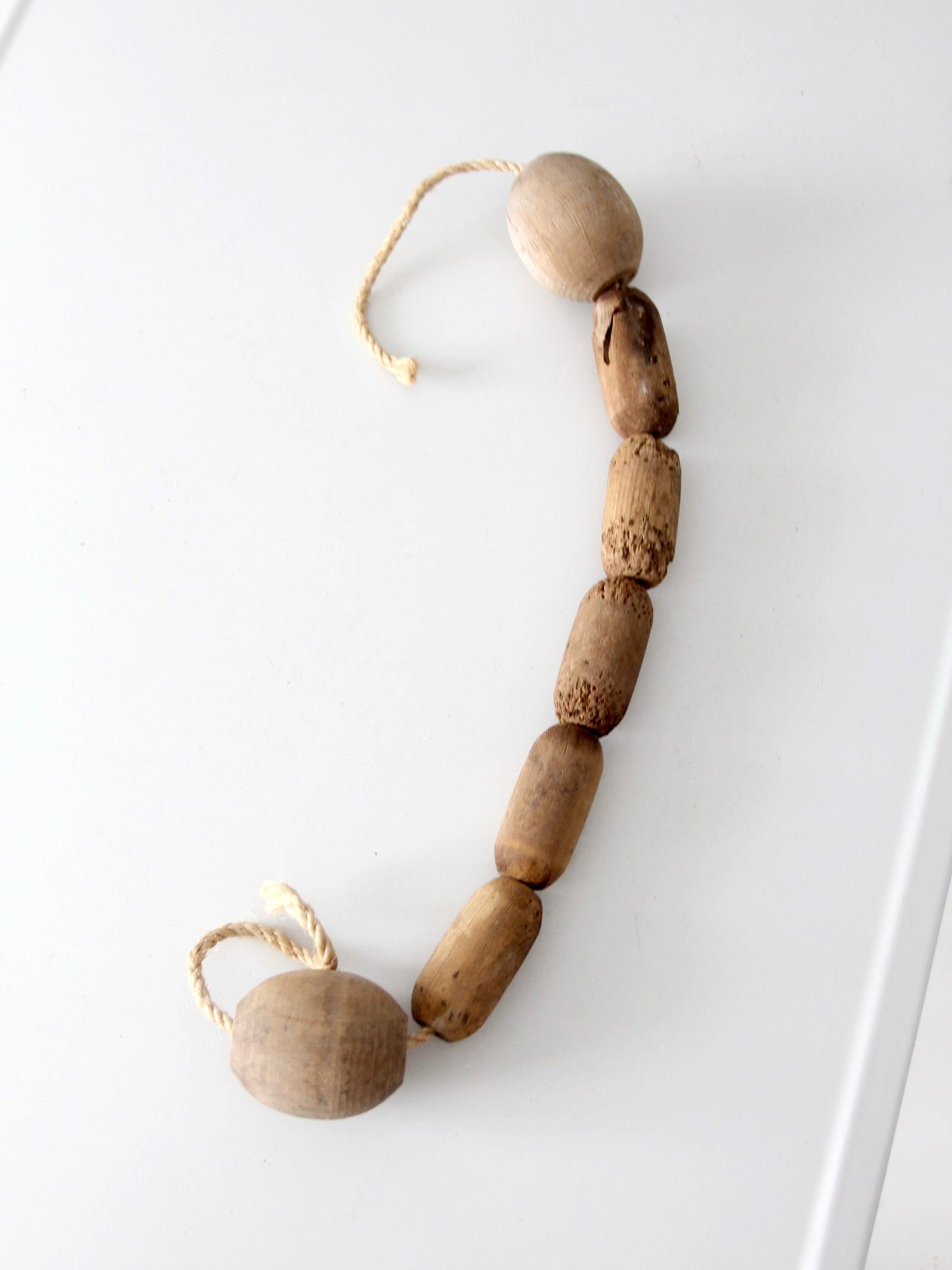 vintage wooden fishing net floats