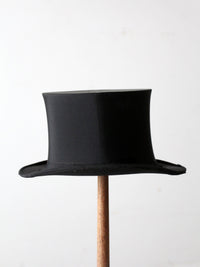 antique 1910s Chestergate English black silk top hat