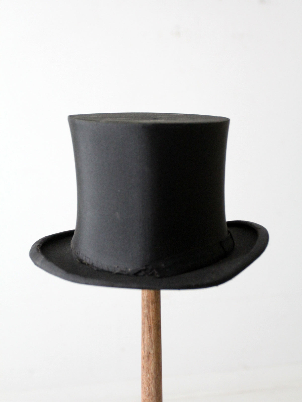 antique 1910s Chestergate English black silk top hat