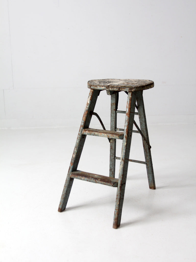 vintage wooden step ladder