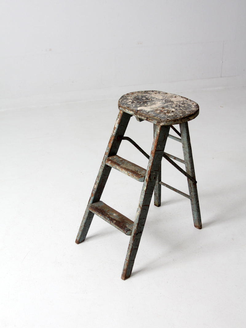 vintage wooden step ladder