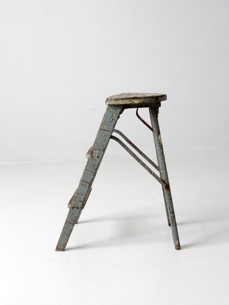 vintage wooden step ladder