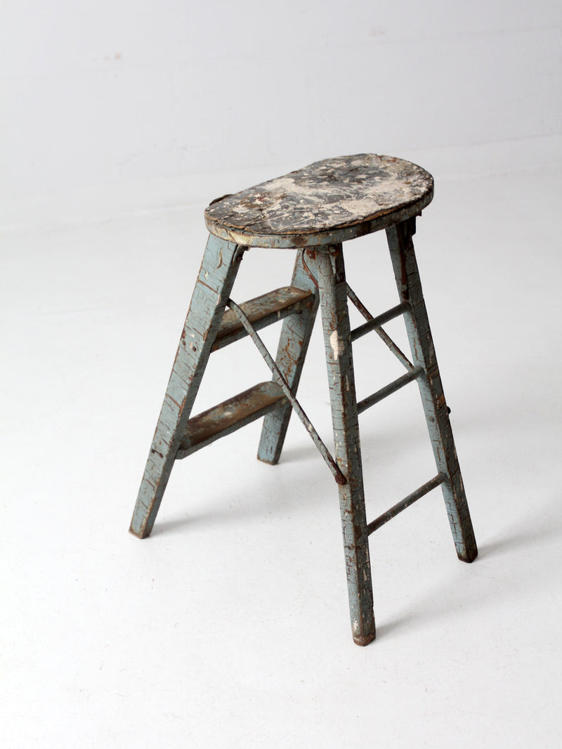 vintage wooden step ladder