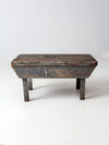 antique primitive painted wood bench stool