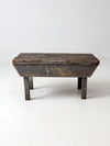 antique primitive painted wood bench stool