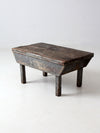 antique primitive painted wood bench stool