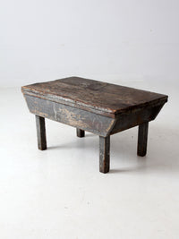 antique primitive painted wood bench stool