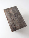 antique primitive painted wood bench stool