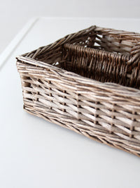 vintage divided wicker gathering basket