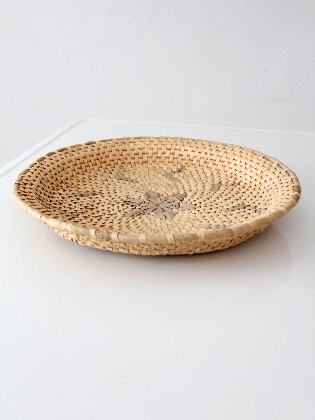 vintage handwoven Southwestern basket tray