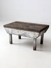 antique primitive painted wood bench stool