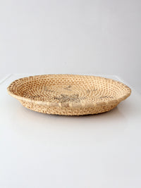 vintage handwoven Southwestern basket tray