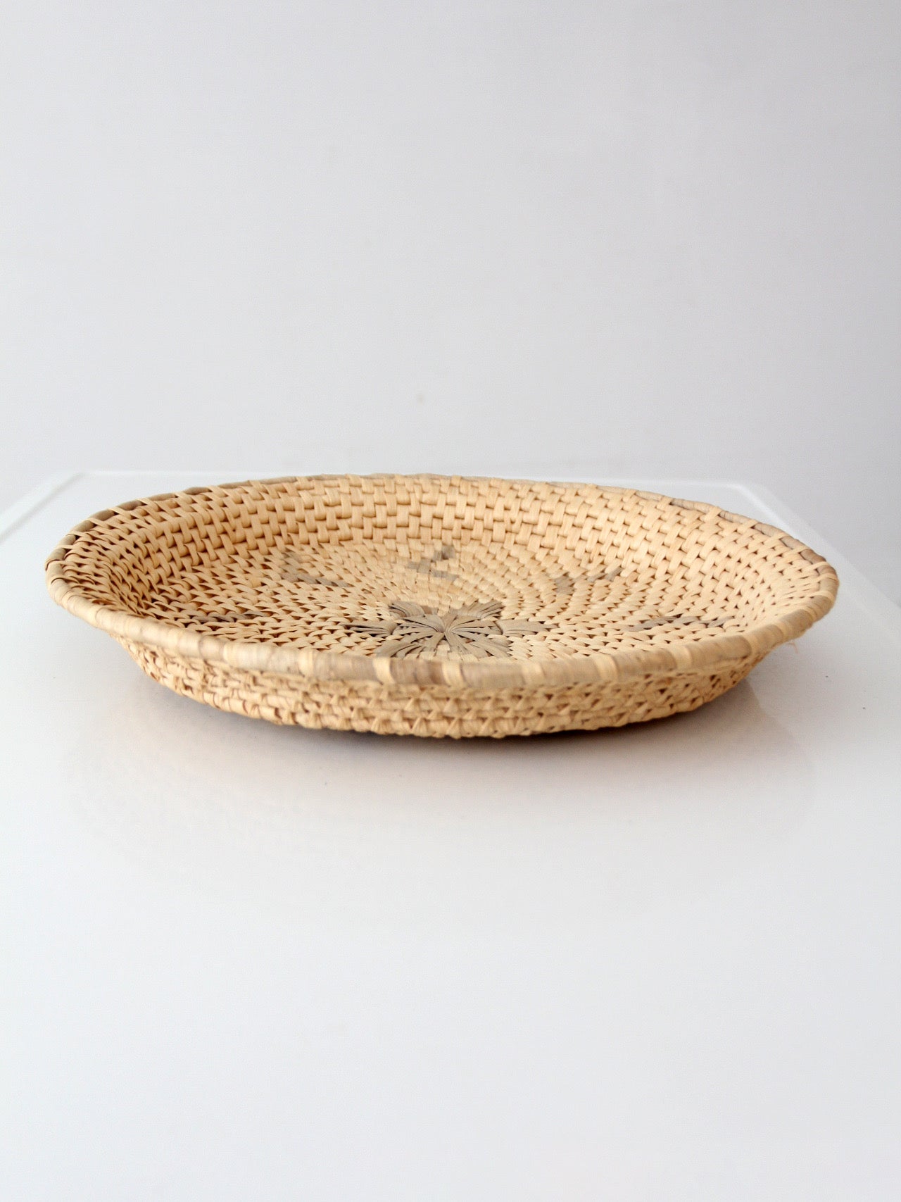 vintage handwoven Southwestern basket tray