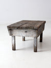 antique primitive painted wood bench stool