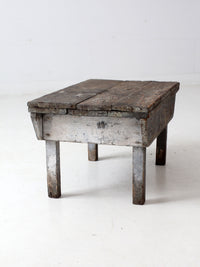 antique primitive painted wood bench stool
