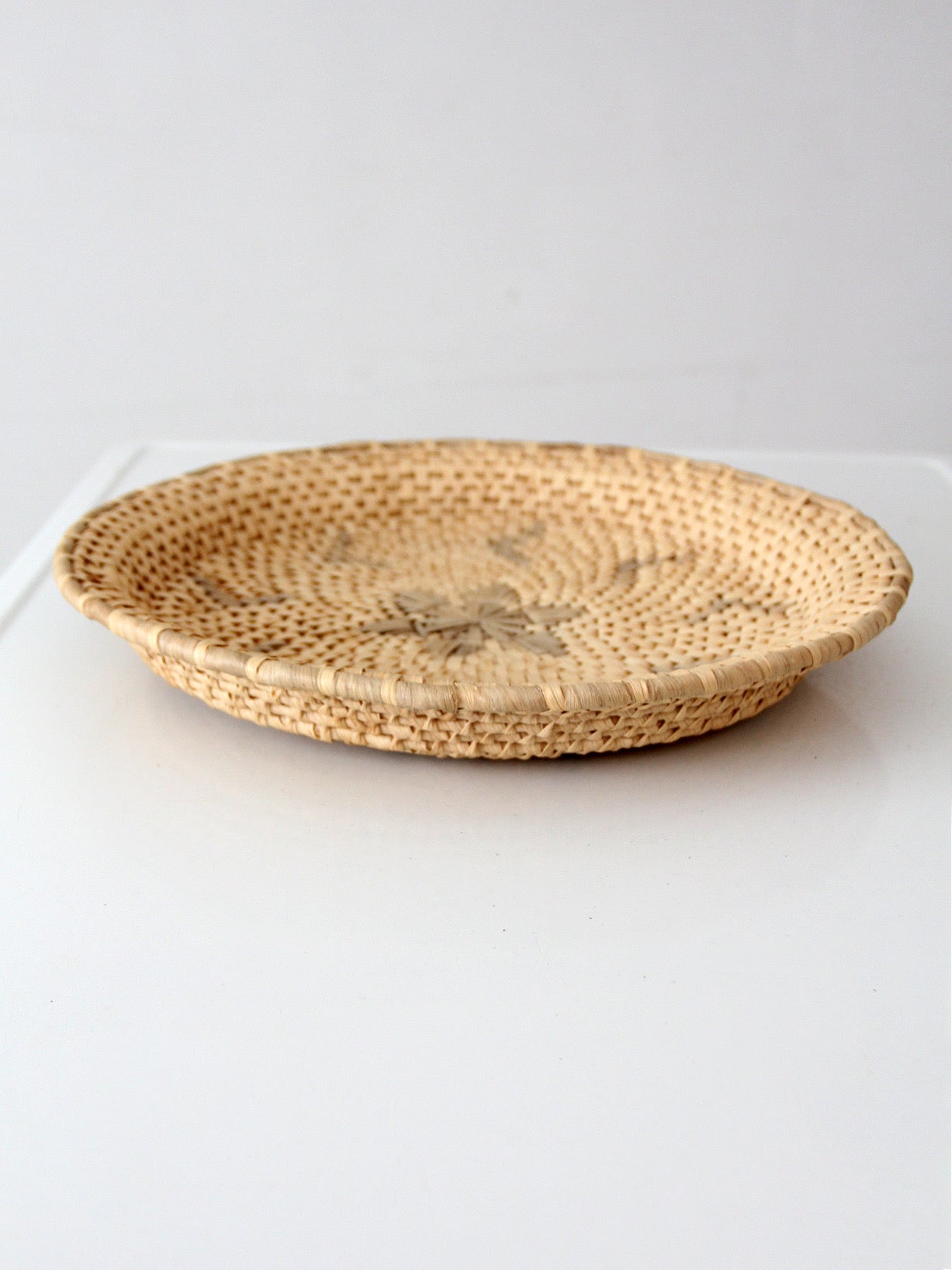 vintage handwoven Southwestern basket tray