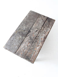 antique primitive painted wood bench stool