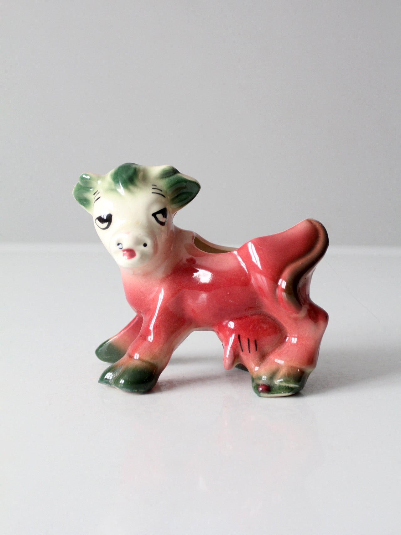 mid-century ceramic cow planter