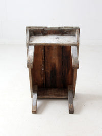 antique primitive painted wood bench stool