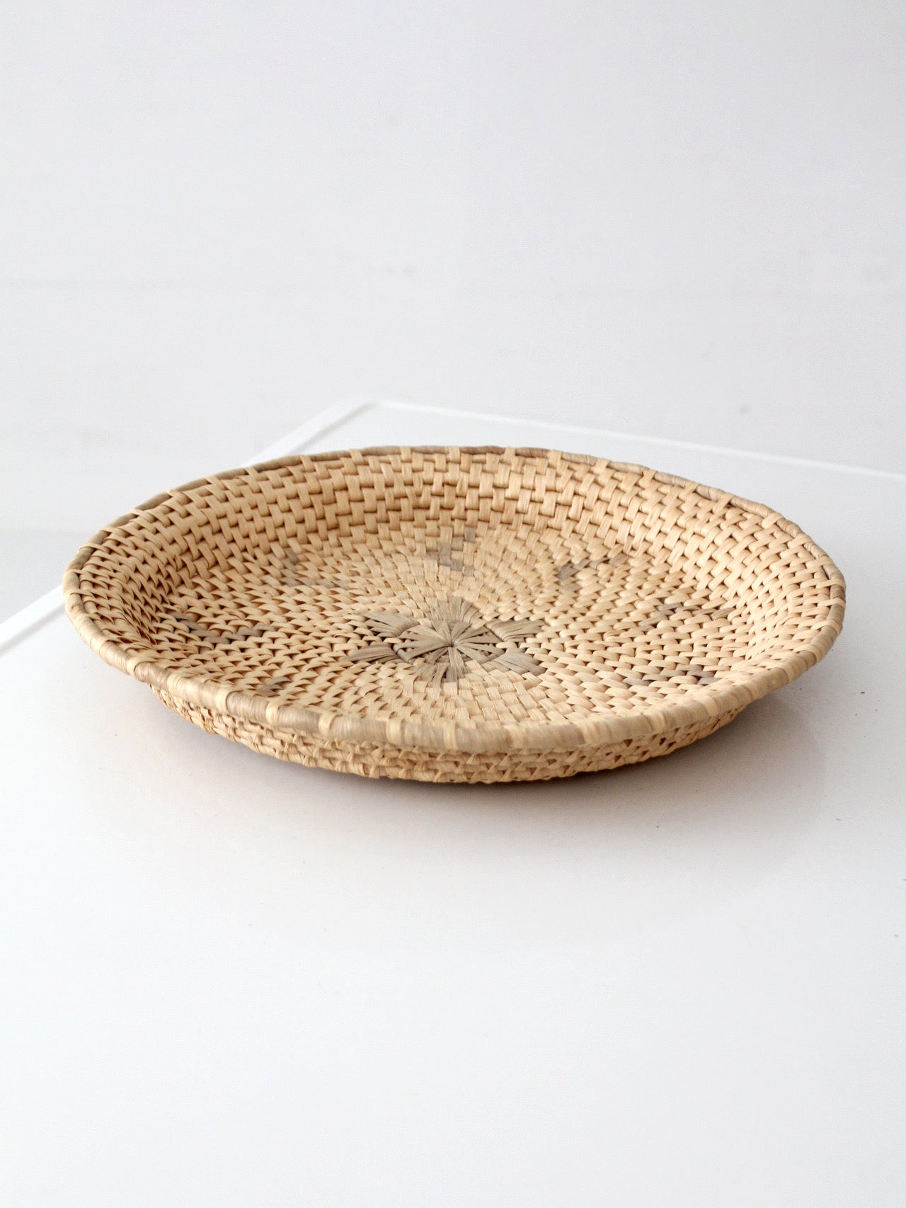 vintage handwoven Southwestern basket tray
