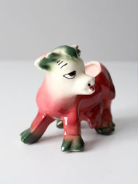 mid-century ceramic cow planter