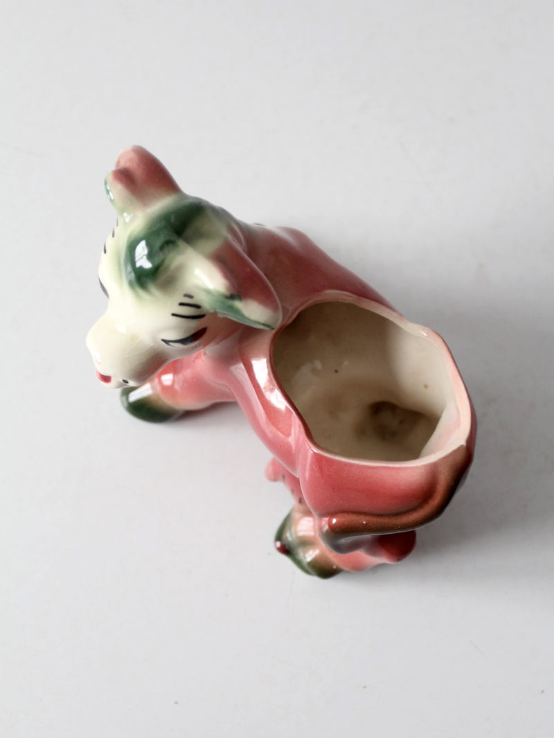 mid-century ceramic cow planter