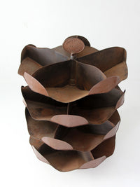 antique industrial rotating hardware bin