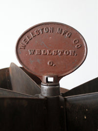 antique industrial rotating hardware bin