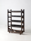 antique industrial wood factory rack