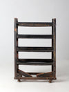 antique industrial wood factory rack