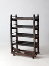 antique industrial wood factory rack