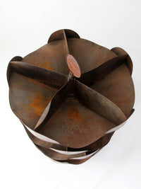 antique industrial rotating hardware bin