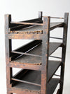 antique industrial wood factory rack