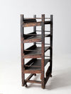 antique industrial wood factory rack