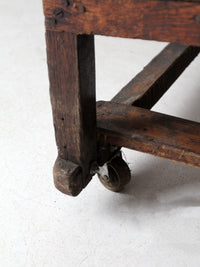 antique industrial wood factory rack